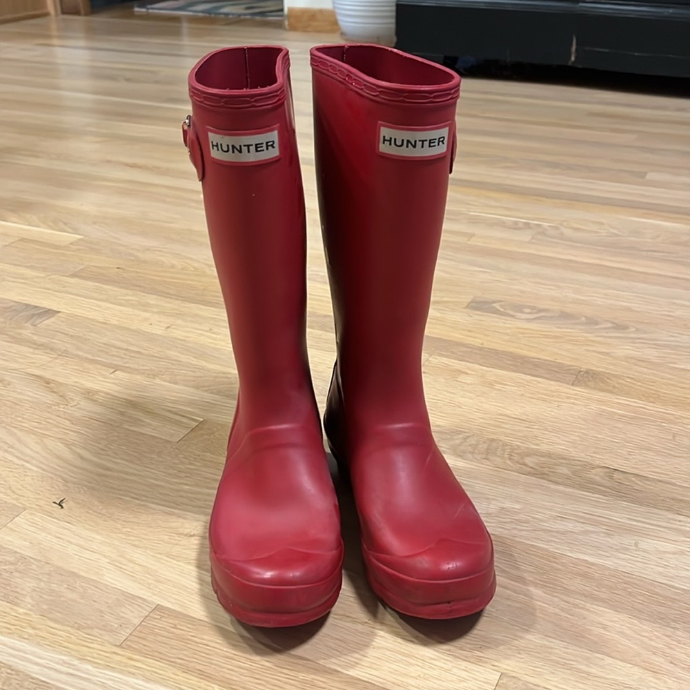 Hunter Classic Red Tall Boots, girls size 3